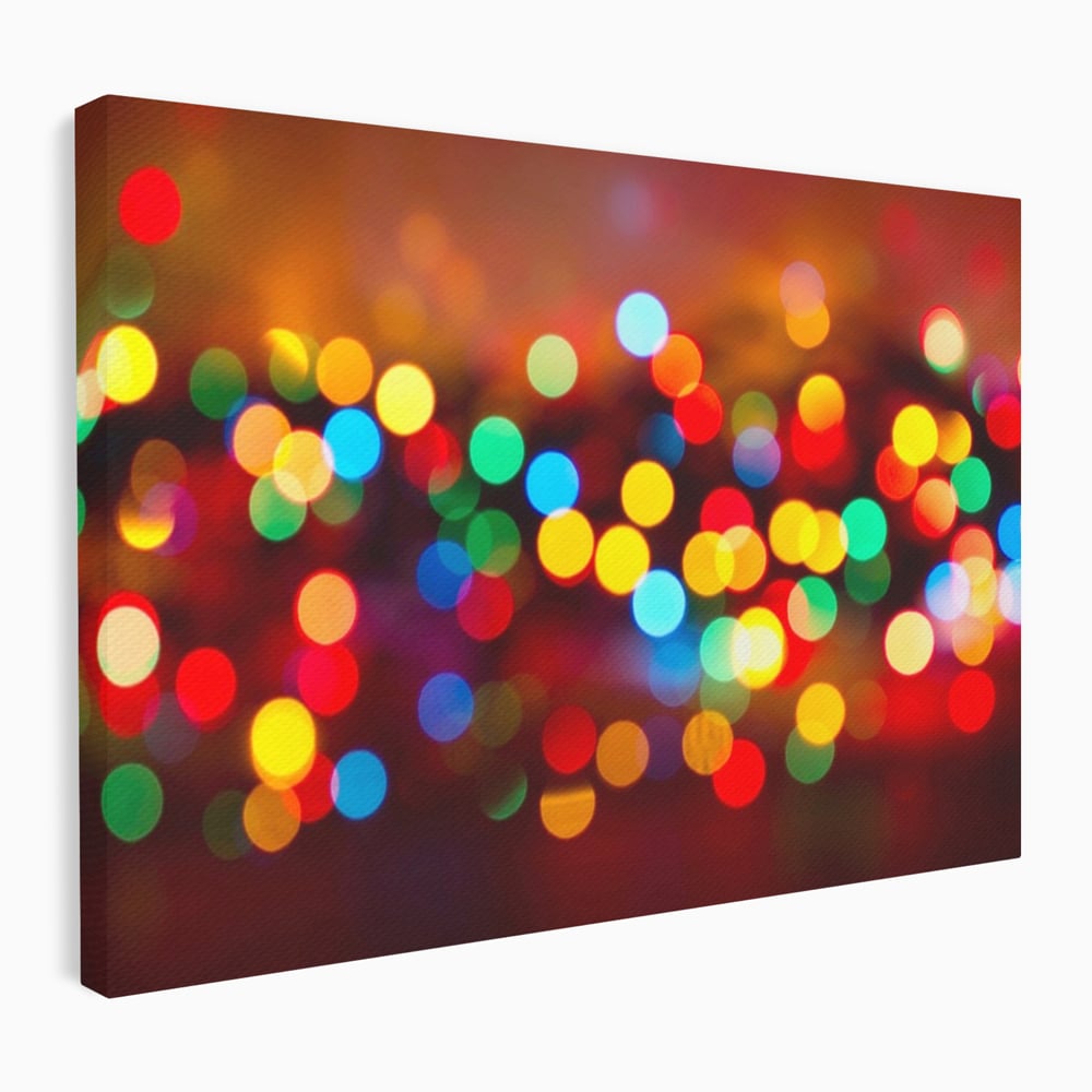 Tablou canvas cu tablou canvas cu lumini bokeh, fara rama, pe sasiu de lemn